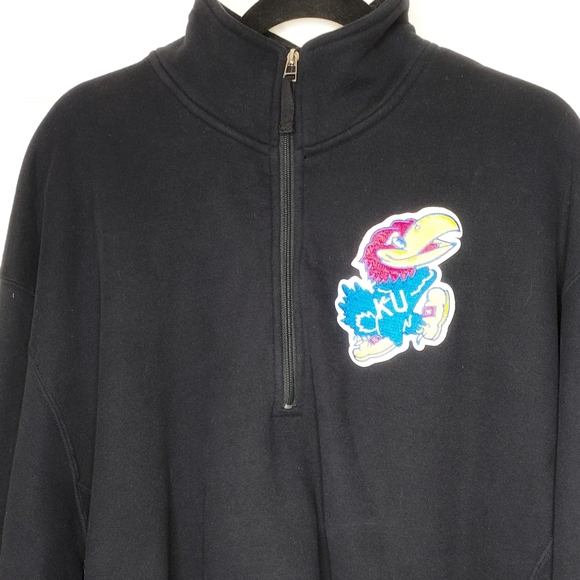 Alpine Cotton Kansas Jayhawks Logo Half Zip Sweatshirt Size XXL - Picture 2 of 10